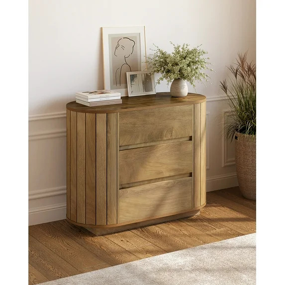 Tribesigns Chic Engineered Wood Nightstand With 3 Spacious Drawers | Walmart (US)