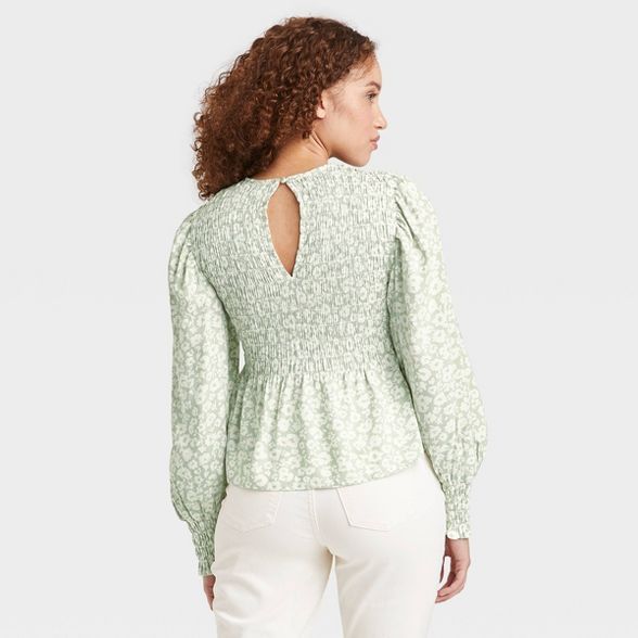 Women's Long Sleeve Smocked Top - A New Day™ | Target