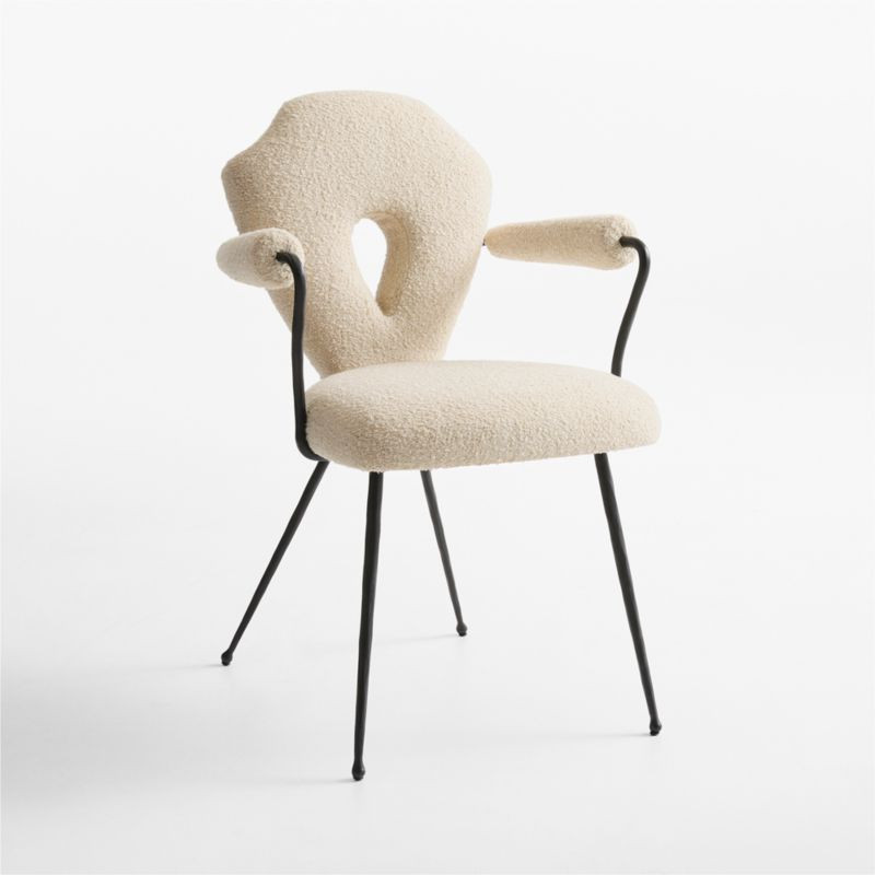 Neue Keyhole Metal Dining Armchair by Jeremiah Brent | Crate & Barrel | Crate & Barrel
