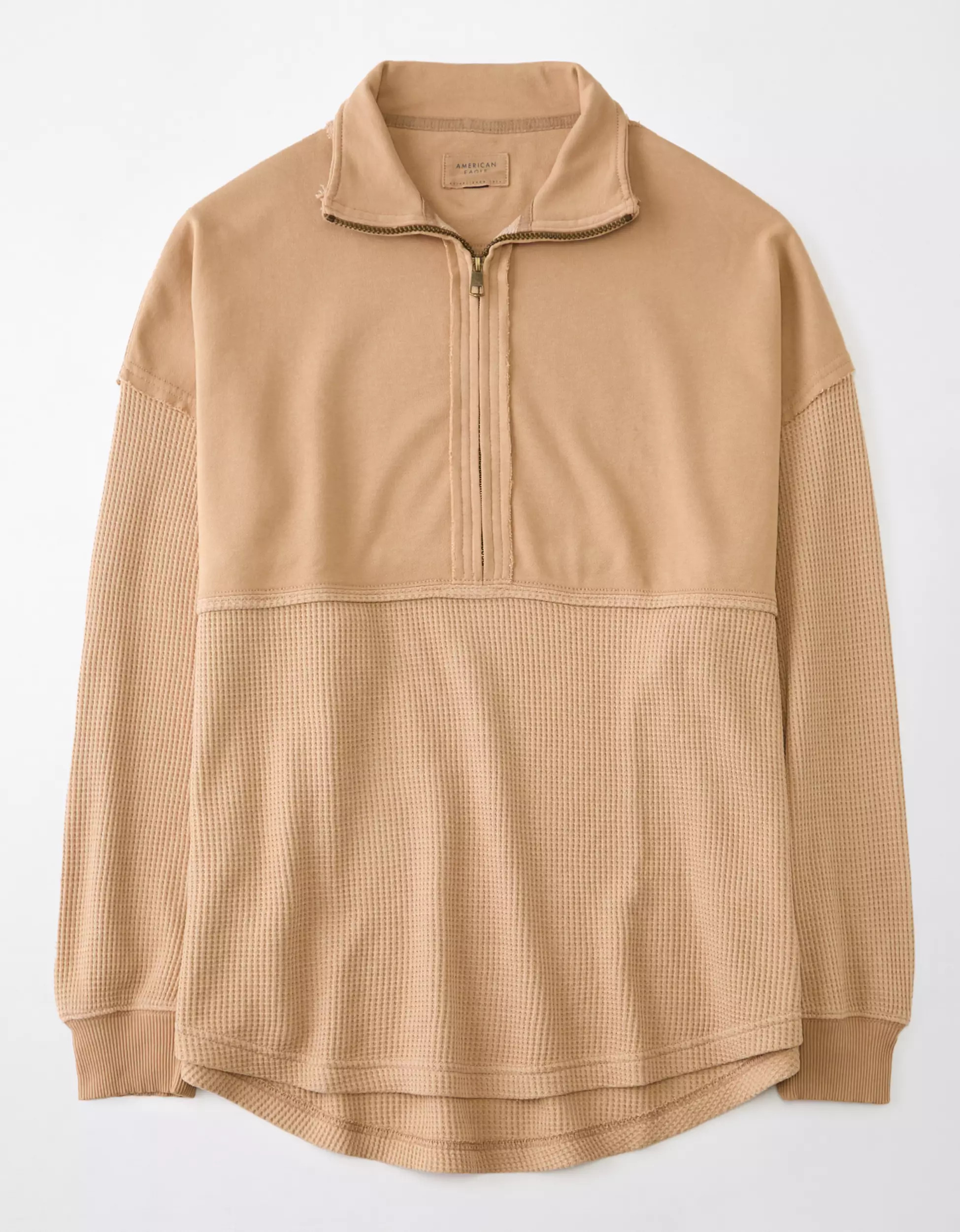 AE Oversized Quarter Zip Sweatshirt | American Eagle Outfitters (US & CA)