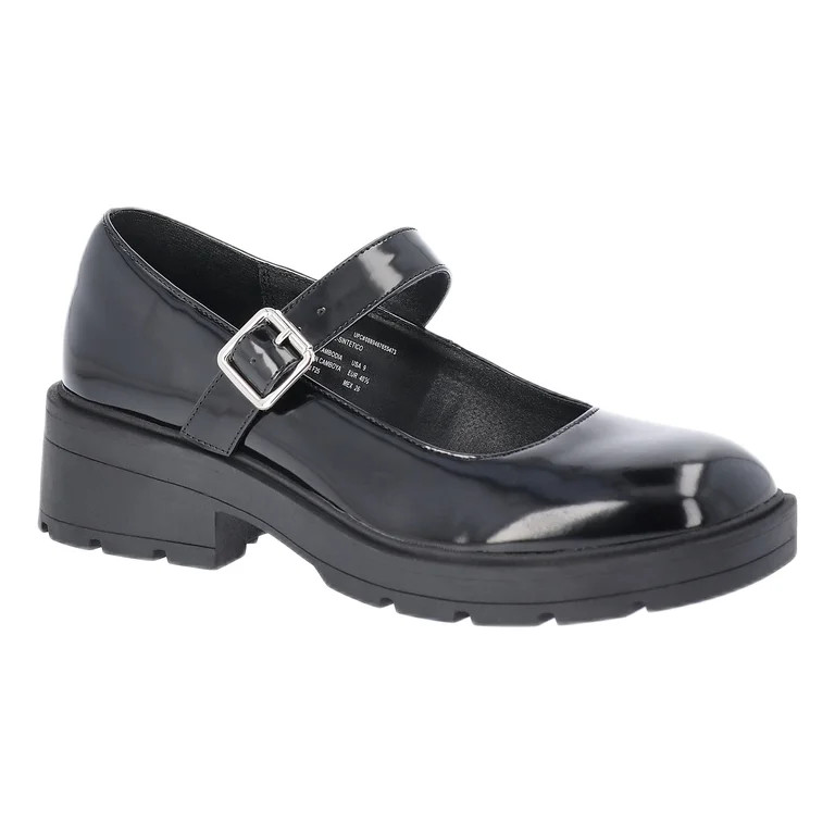 No Boundaries Women's Chunky Lug Sole Mary Jane Shoes | Walmart (US)