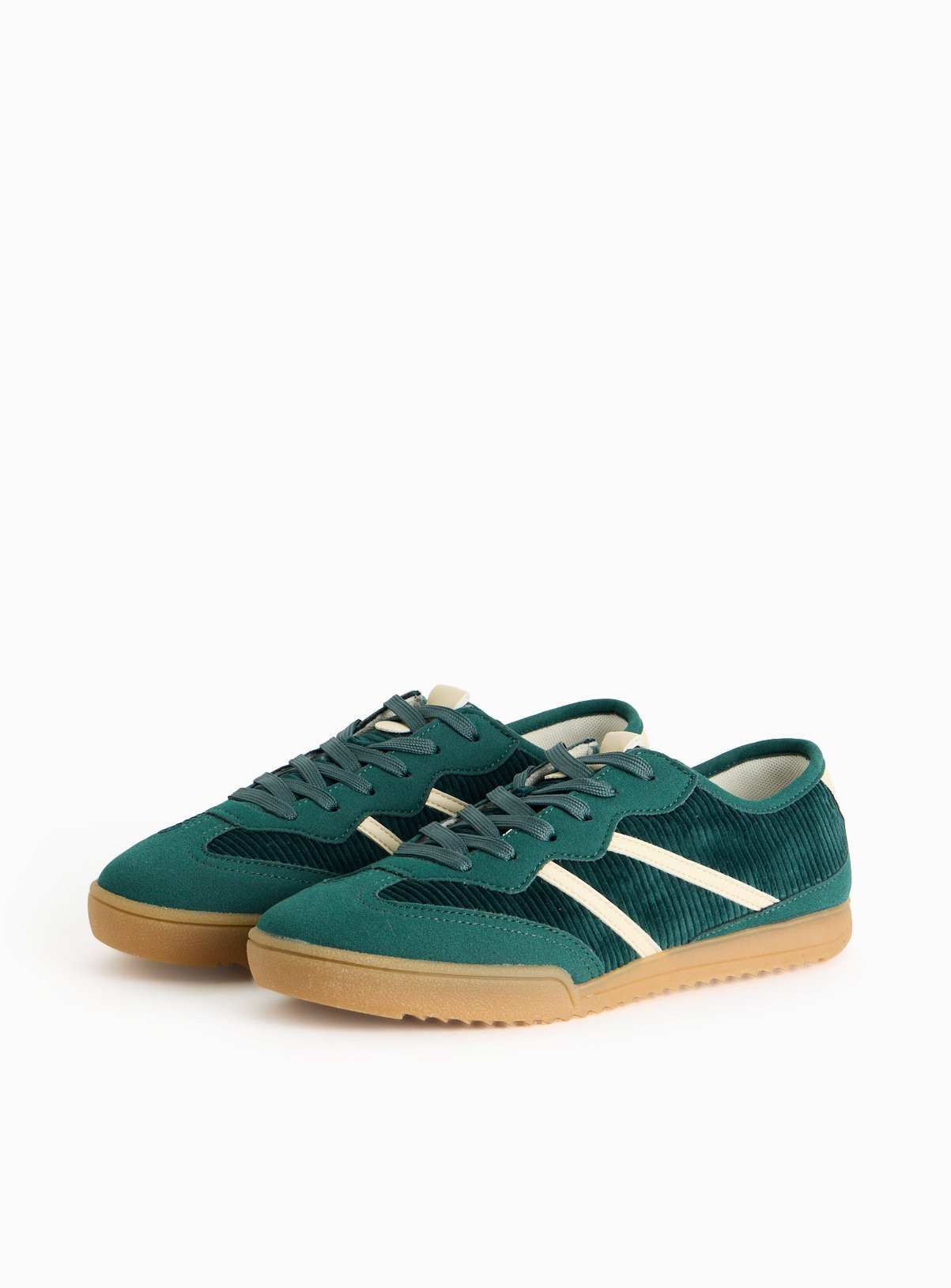 Green Corduroy Retro Trainers | Tu Clothing