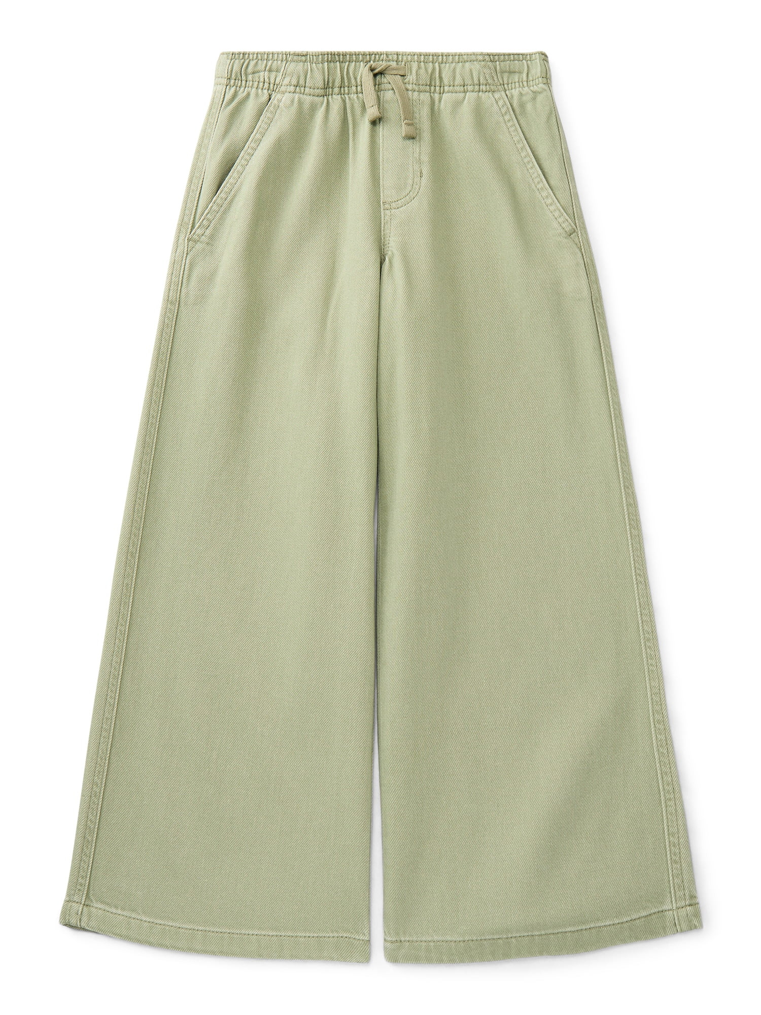 Wonder Nation Girls Twill Wide Leg Pant, Sizes 4-18 & Plus | Walmart (US)