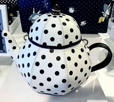 NWT Kate Spade Alice Wonderland Teapot Party White Black Dot Crossbody Bag Purse  | eBay | eBay US
