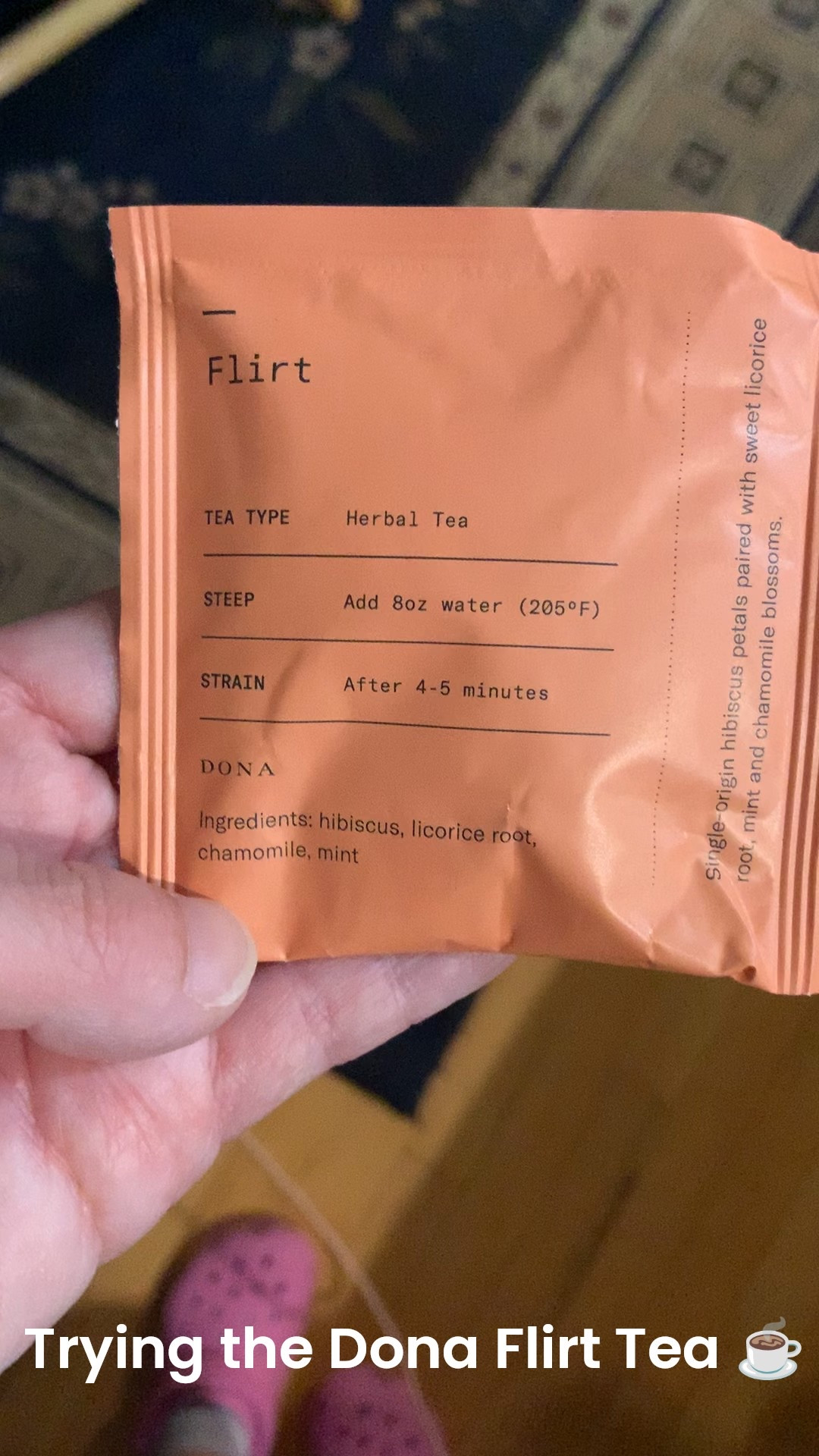 Trying the Flirt Dona Tea Sachet. It has a nice flavor that’s a mix of Hibiscus, Licorice Root, Chamomile and Mint 🍃 I love trying new tea ☕️ 

#LTKU #LTKHome #LTKGiftGuide