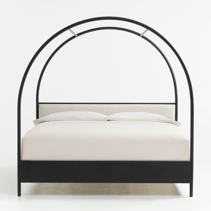 Canyon King Arched Canopy Bed with Upholstered Headboard + Reviews | Crate and Barrel | Crate & Barrel