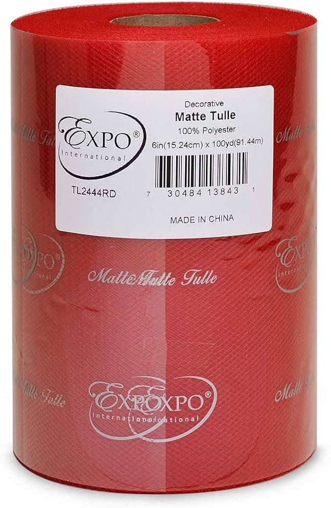Expo International Decorative Matte Tulle, Roll/Spool of 6 Inches X 100 Yards, Polyester-Made Tul... | Amazon (US)
