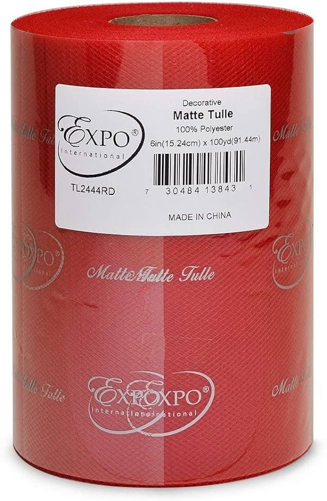 Expo International Decorative Matte Tulle, Roll/Spool of 6 Inches X 100 Yards, Polyester-Made Tul... | Amazon (US)