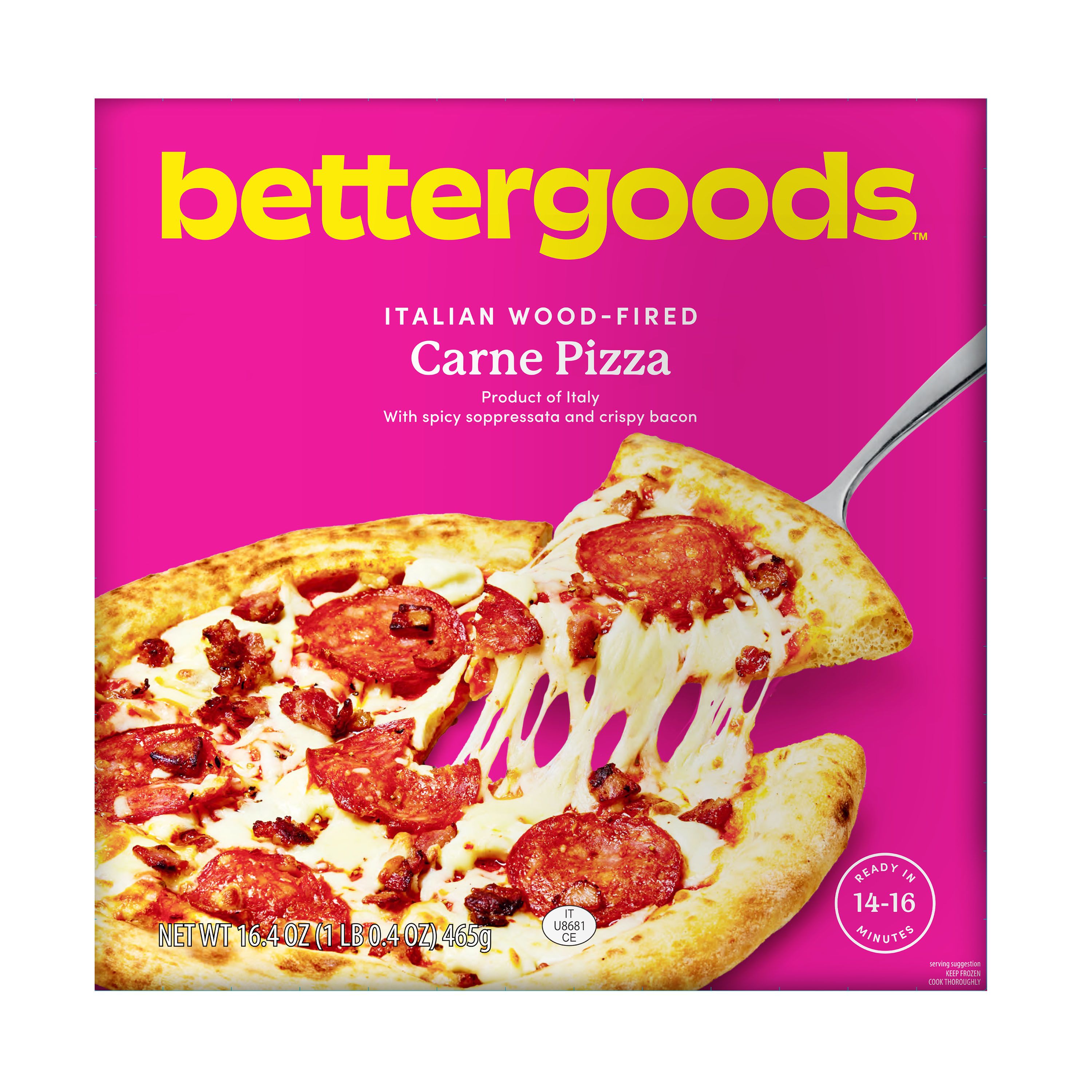 bettergoods Italian Wood-Fired Carne Pizza, 16.4 oz (Frozen) | Walmart (US)