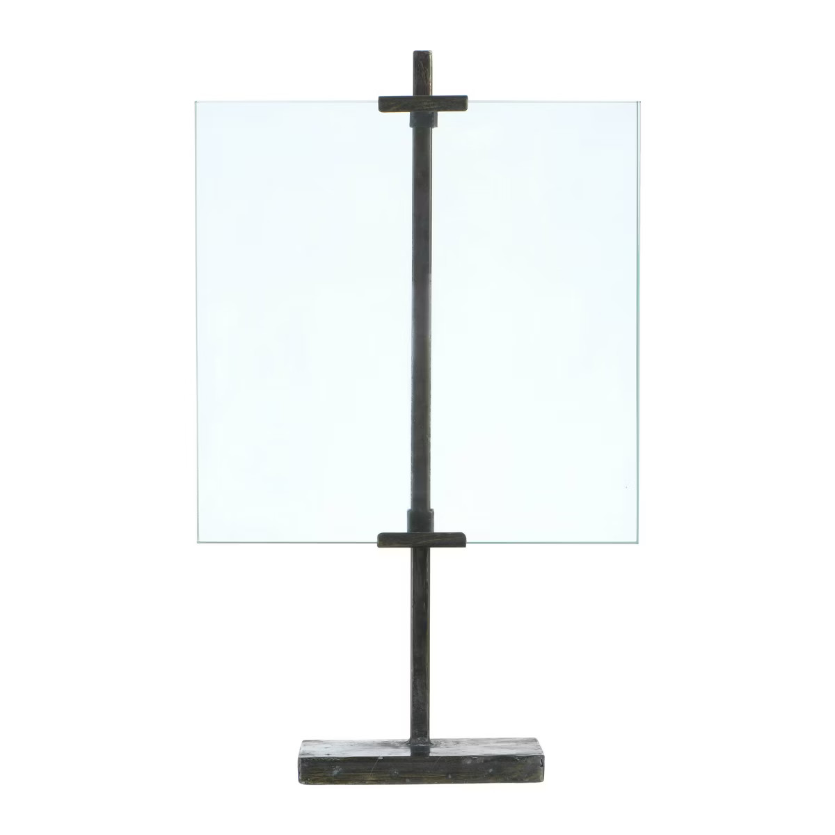 10"x10" Adjustable Metal Stand and Glass Floating Single Photo Frame Black - Storied Home | Target