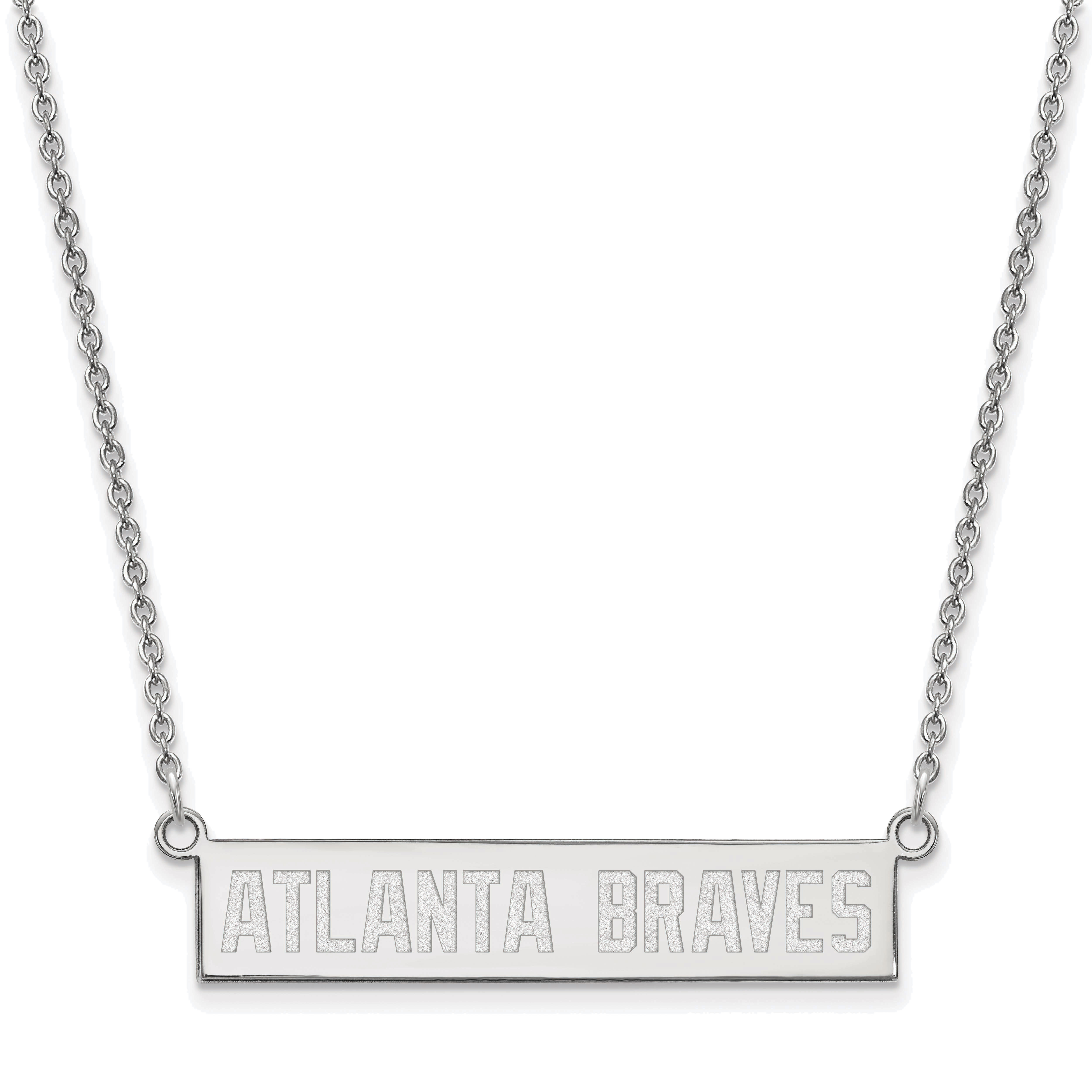 Women's Atlanta Braves Sterling Silver Small Bar Necklace | Fanatics