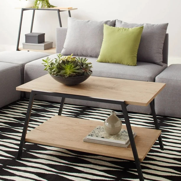 Mainstays Conrad Coffee Table, Brown/Black - Walmart.com | Walmart (US)