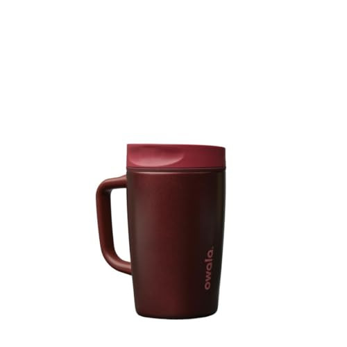 Owala SmoothSip Slider Stainless Steel Insulated Travel Mug with handle, 100% Leak Proof, For Hot and Cold Drinks, Travel Friendly with Sliding Lock Lid, 12oz, BPA Free, Leak Proof, Black Cherry | Amazon (US)