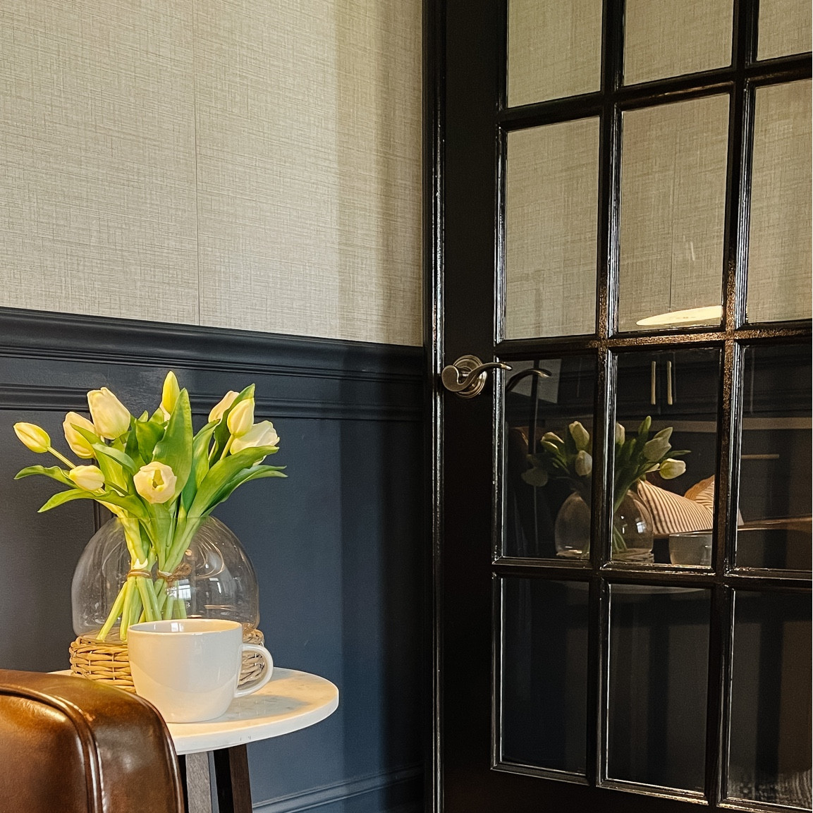 Home office decor, black French door 

For the full process in how to paint a French door, check out my Instagram highlight “painted door” 🖤

French door, reading corner, cozy home office 

#LTKunder50 #LTKFind #LTKhome