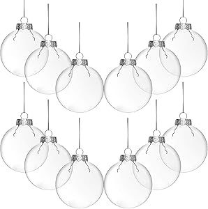 Rocinha Clear Christmas Ornaments 12 Pcs Clear Ornaments for Crafts Fillable Clear Plastic Orname... | Amazon (US)