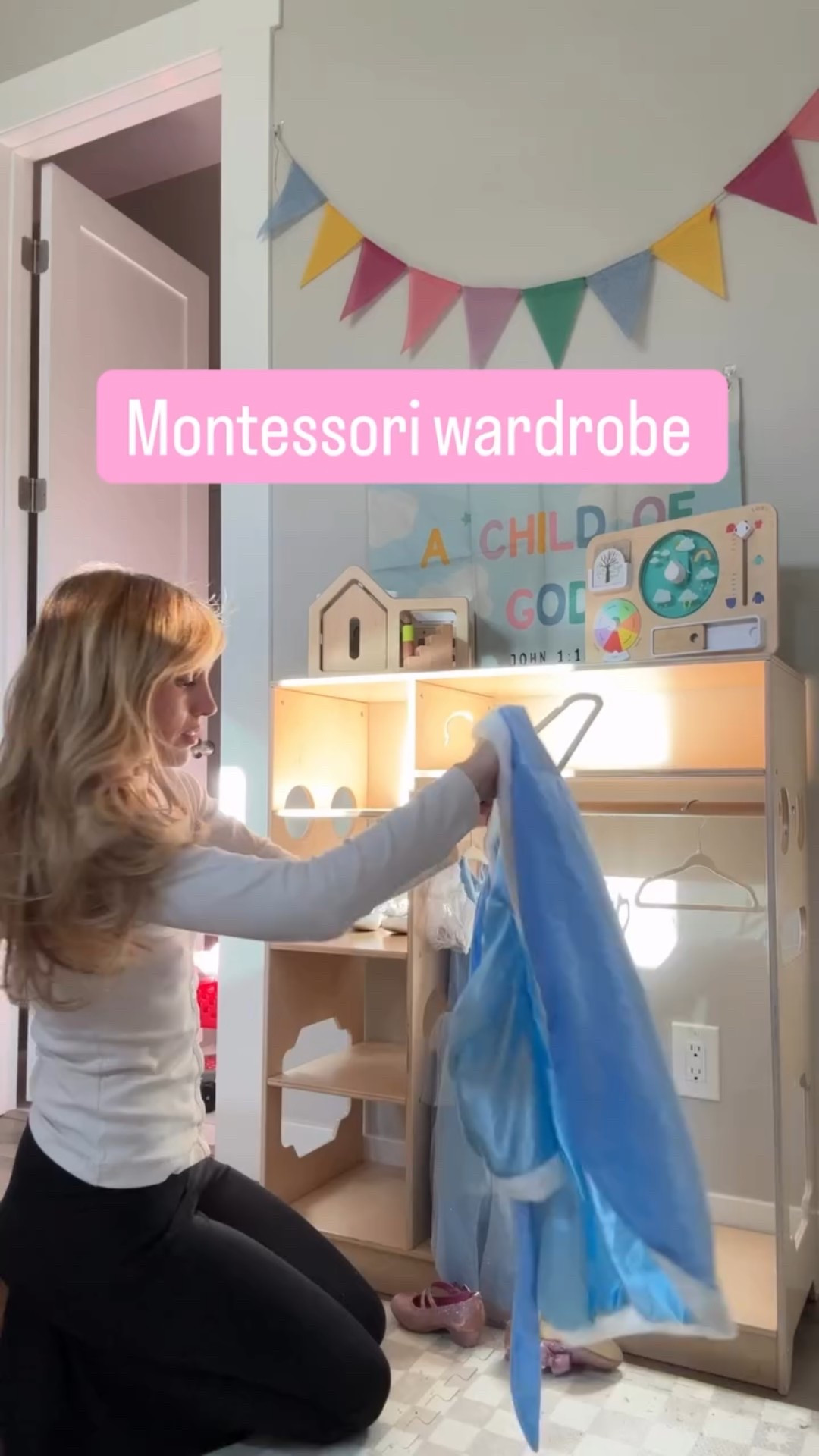 Our two princesses have a wardrobe for their dress up pretend play 🥹

#princesswardrobe #pretendplay #princessdresses #toddlerwardrobe