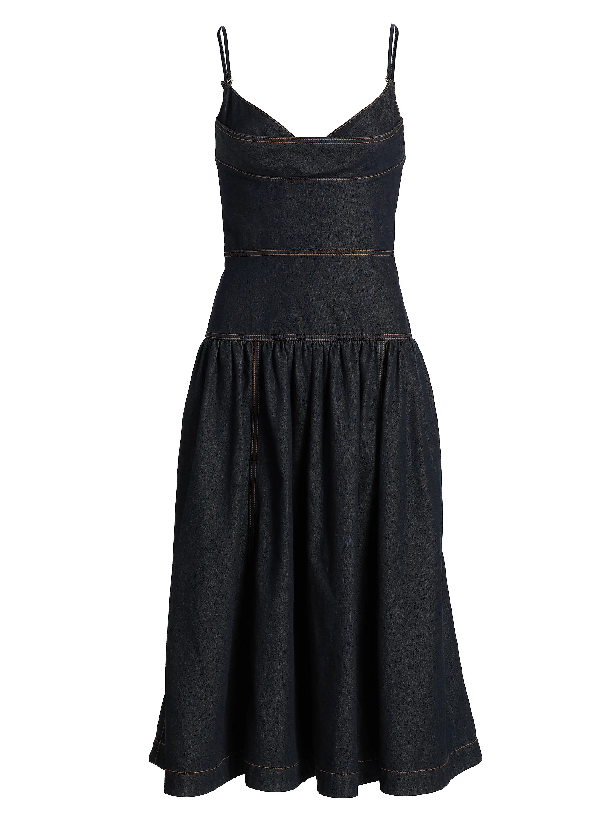 Zimmermann Denim Drop-Waist Midi-Dress | Saks Fifth Avenue | Saks Fifth Avenue