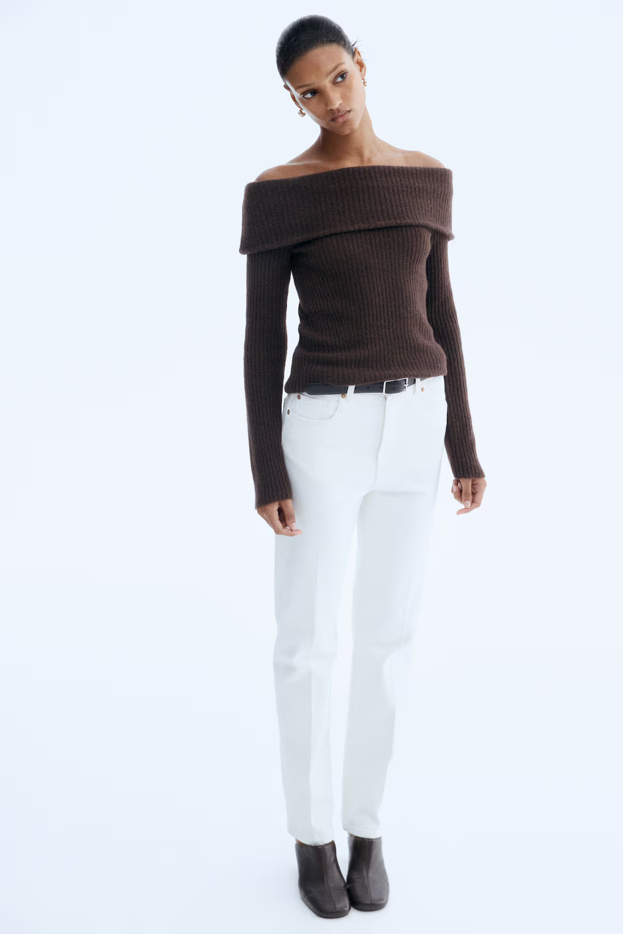 Rib-Knit Off-the-Shoulder Top | H&M (US + CA)
