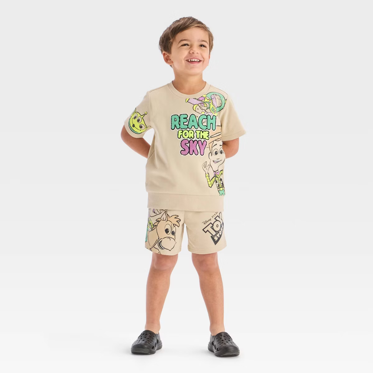 Toddler Boys' 2pc Disney Toy Story Top & Shorts Set - Tan | Target