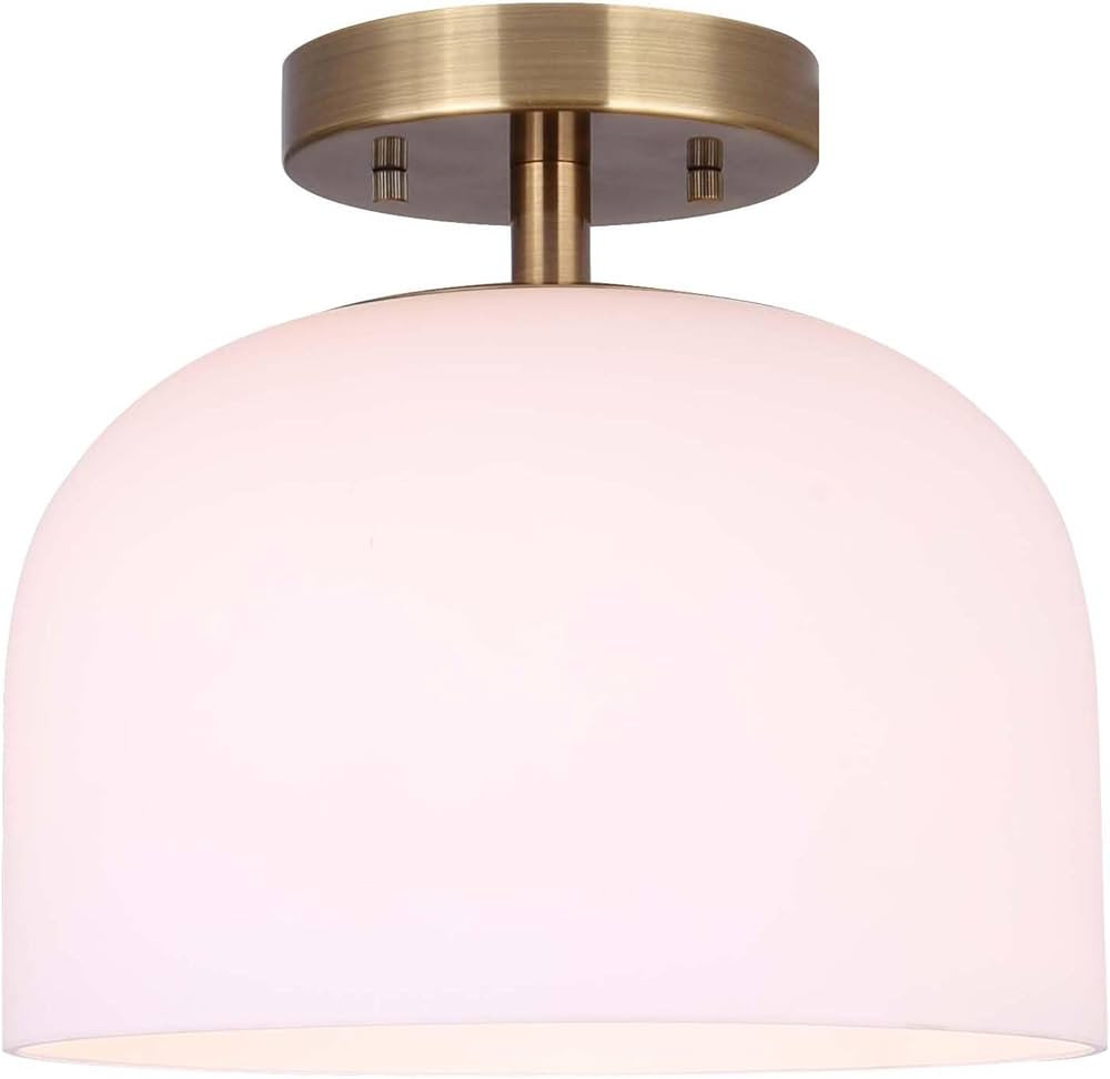 Novalee 9.25-Inch 1-Light Flush Mount, Flat Opal Glass, 100W Type A Compatible, Easy Connect, Mod... | Amazon (US)