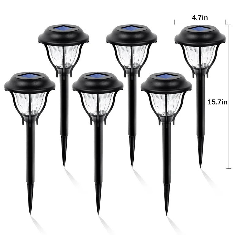 FKHouse Classic Solar Outdoor Garden Pathway LED Lights, 6 Pack | Walmart (US)