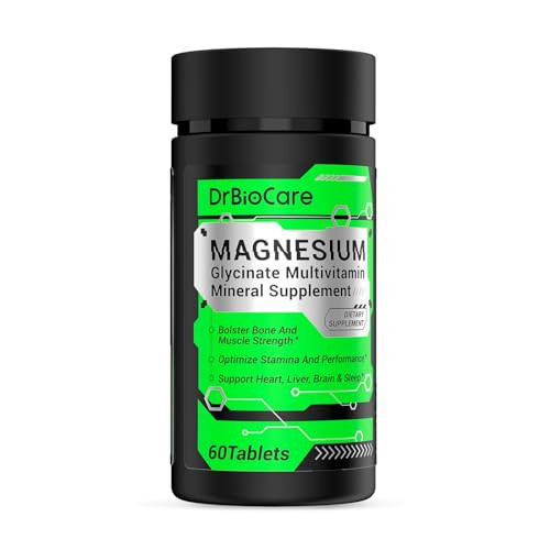 DrBioCare Energy Boost & Magnesium Glycinate, Contains Vitamin D3, Vitamin C, Turmeric Supplement, Ashwagandha Supplement, Milk Thistle, Calcium Supplement & Magnesium Supplement 120 Tablets | Amazon (US)