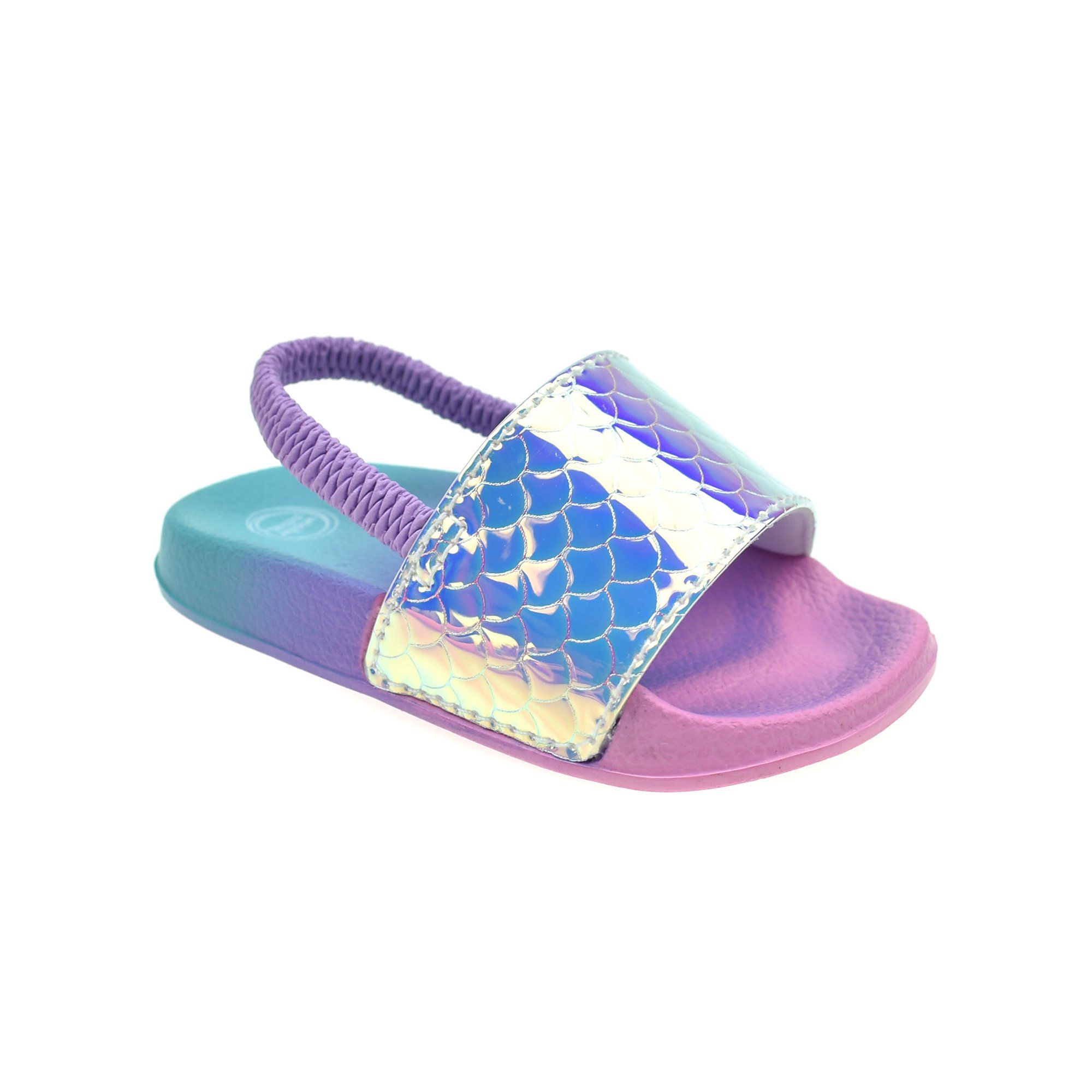 Wonder Nation Metallic Mermaid Slide Sandal (Infant Girls) | Walmart (US)