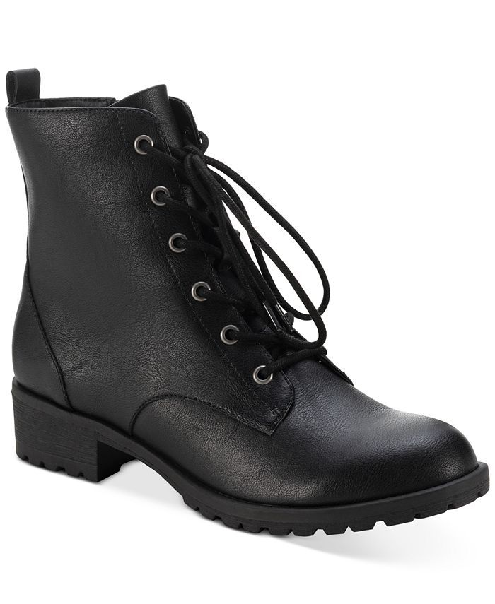 Sun + Stone Frannie Lug Sole Combat Booties, Created for Macy's & Reviews - Booties - Shoes - Mac... | Macys (US)
