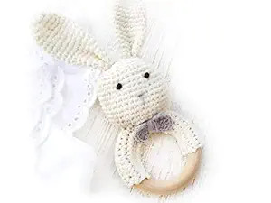 Natural Crochet Teether Toy Rattle for Baby Forest Friends Amigurumi Crochet Bunny Deer Fox on Na... | Amazon (US)