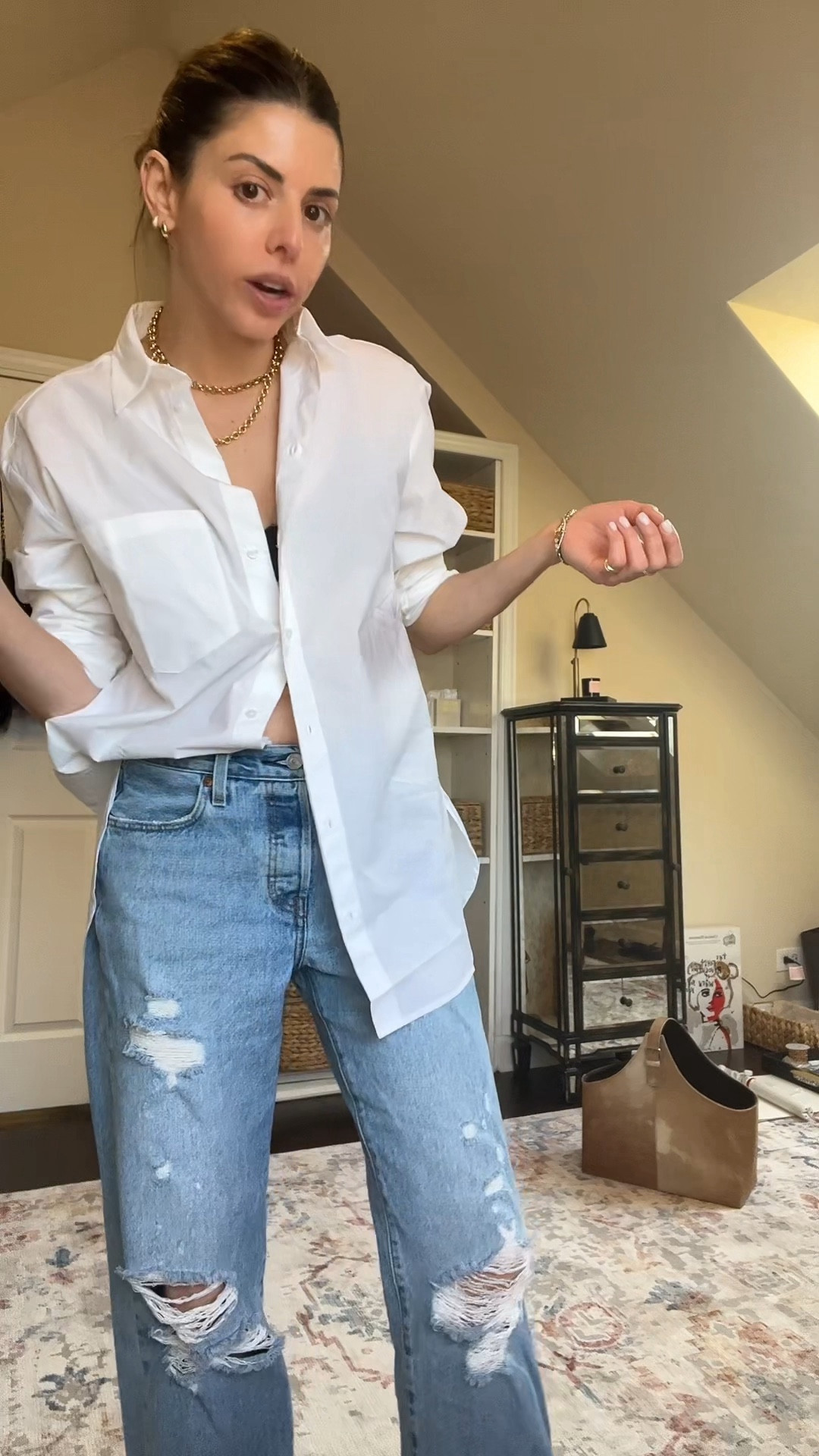 Jeans + white shirt = uniform // also I was wrong the jeans ARE 501s just a different style. I linked them here! Exact wash is called “sketch artist"

#LTKfindsunder100 #LTKstyletip #LTKVideo