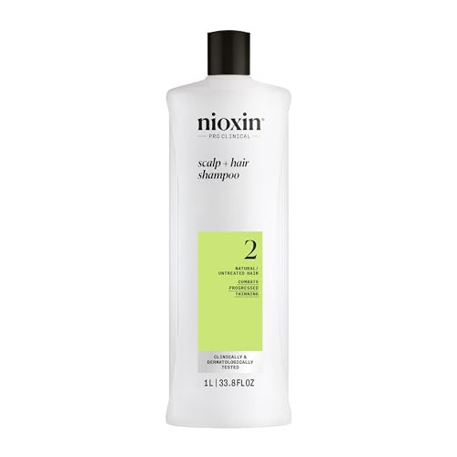 Nioxin Scalp + Hair Thickening System 2 Shampoo| For Natural or Untreated Hair with Progressed Thinning| With Niacinamide and Biotin| 33.8 Fl oz. | Amazon (US)