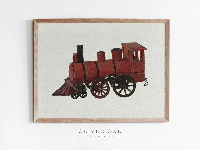 Locomotive Drawing / Toy Train Art Print / Downloadable Print / Play Room Decor / Boys Nursery De... | Etsy (Global)