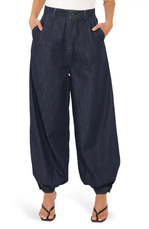 Petal & Pup Melita High Waist Balloon Leg Jeans in Indigo at Nordstrom, Size 12 | Nordstrom