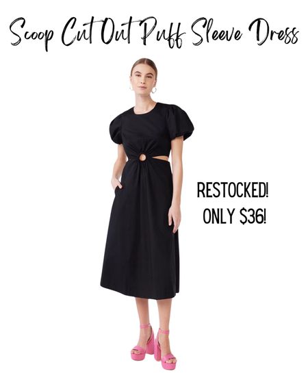 This scoop puff sleeve cutout midi dress is back in stock and is only $36! This sold out so fast over the summer! 

Walmart finds, Walmart fashion, date night dress, black dress

#LTKfindsunder100 #LTKstyletip #LTKfindsunder50