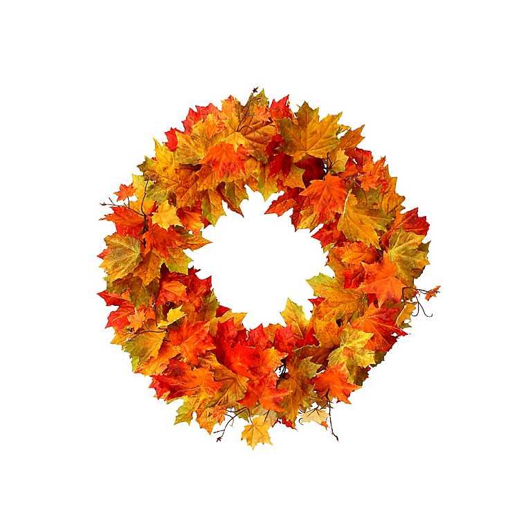 New! Harvest Maple Leaf Wreath | Kirkland's Home