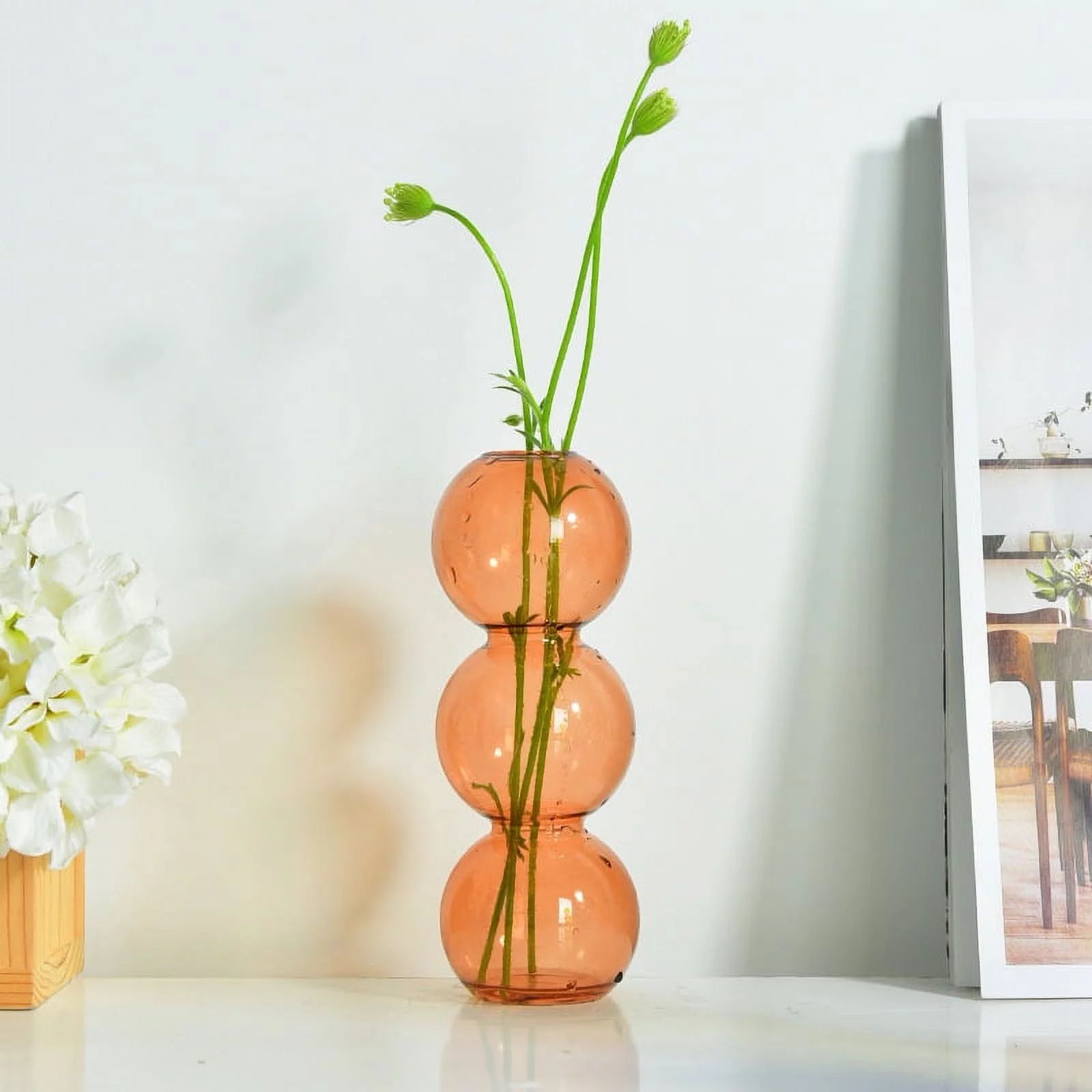 Simple Bubble Vase Hydroponic Spherical Glass Vase Transparent Color Flower Arrangement Table Dec... | Walmart (US)
