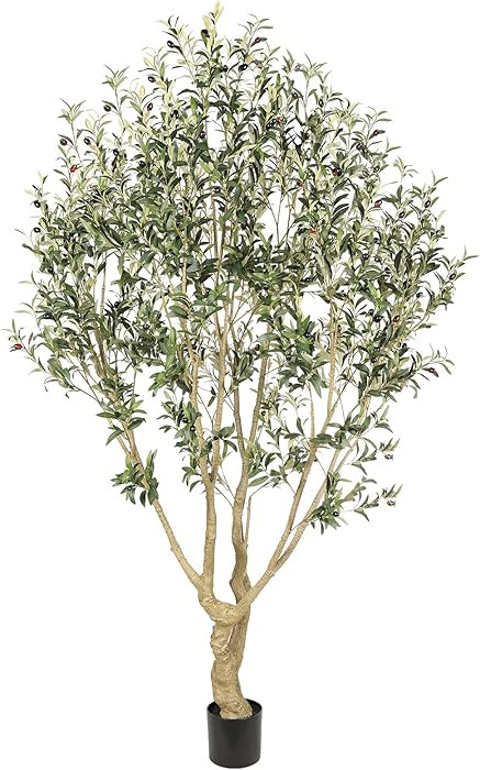Realead Faux Olive Tree 7ft - Large Artificial Olive Tree Indoor with Realistic Leaves and Olives... | Amazon (US)