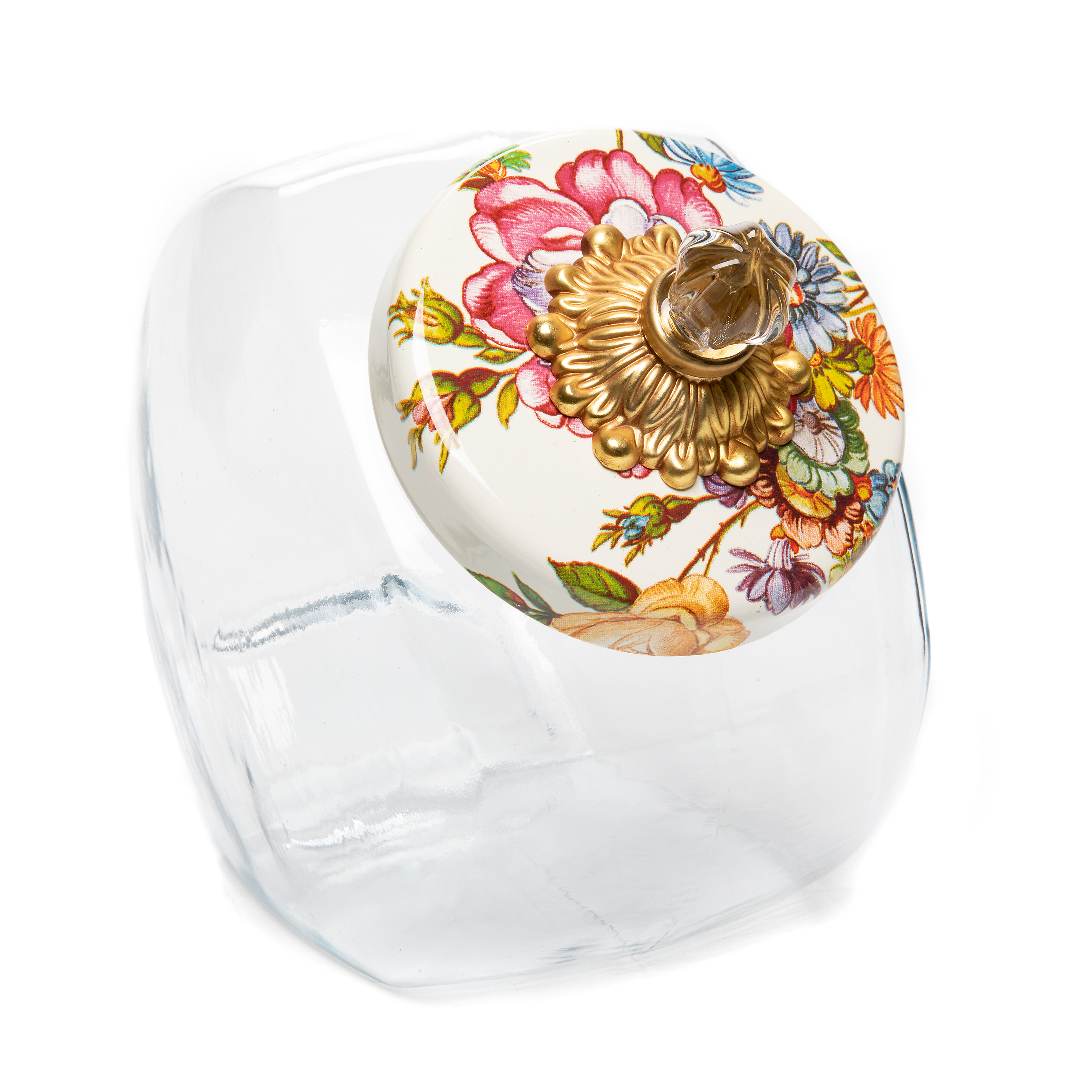 MacKenzie-Childs Sweets Jar with White Flower Market Lid | MacKenzie-Childs