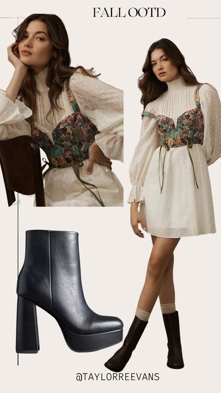 Fall outfit
OOTD
Anthropologie
Fall dress
Fall boots
Corset top
Holiday outfit 

#LTKfindsunder100 #LTKstyletip #LTKshoecrush
