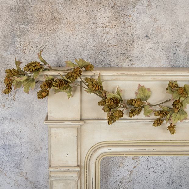 Fall Leaves and Green Hops Decorative Garland | Antique Farm House
