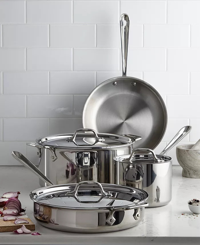 D3 Stainless Steel Cookware Set, Created for Macy's, 7 Piece | Macy's