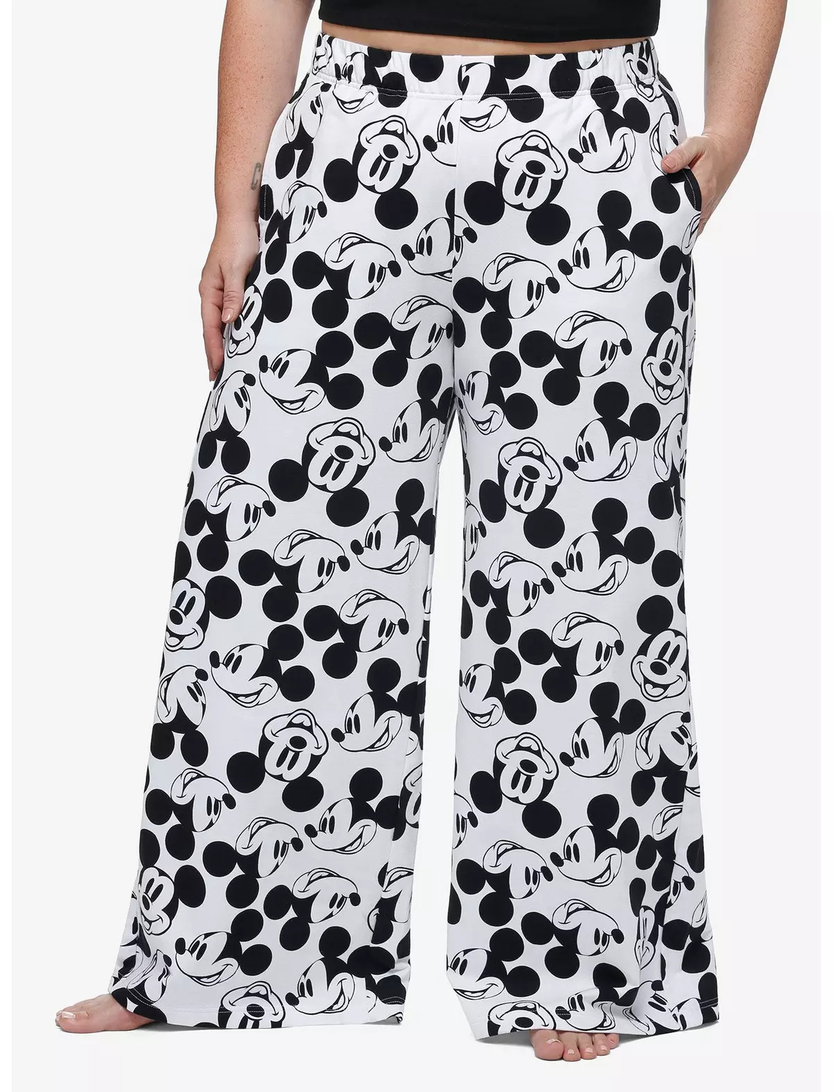 Disney Mickey Mouse Icon Wide Leg Lounge Pants Plus Size | Hot Topic | Hot Topic