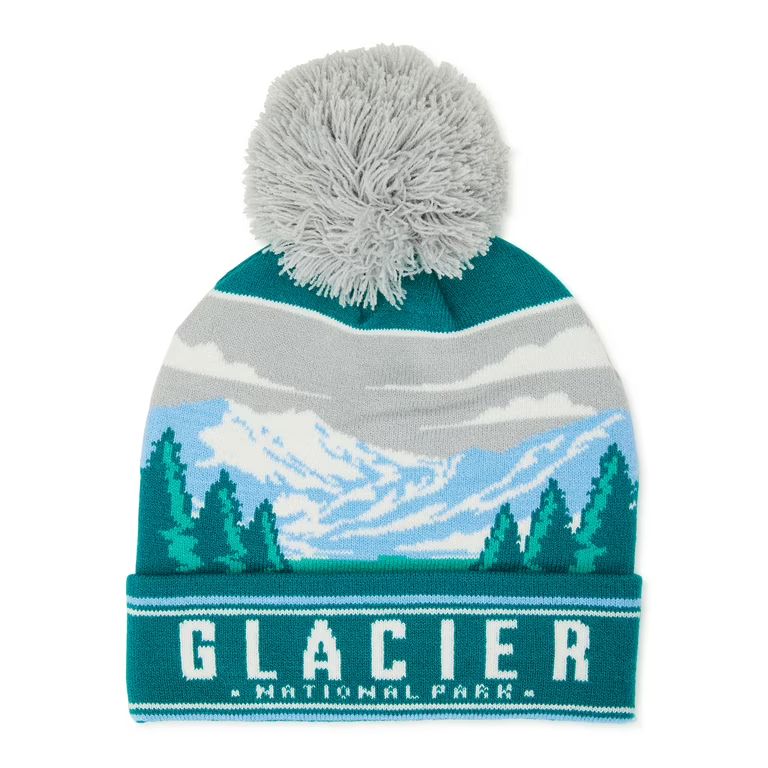 No Boundaries Women's National Parks Beanie Hat with Pom Pom, Glacier - Walmart.com | Walmart (US)
