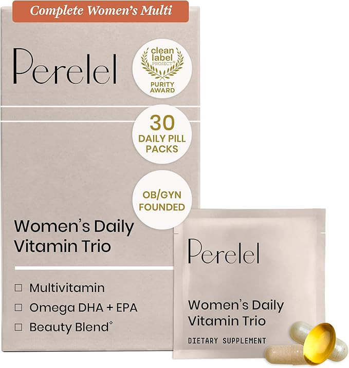 Perelel Womens Daily Vitamin Trio, Multivitamin, Omega 3 Dha + EPA, & Beauty Blend Supplements fo... | Amazon (US)