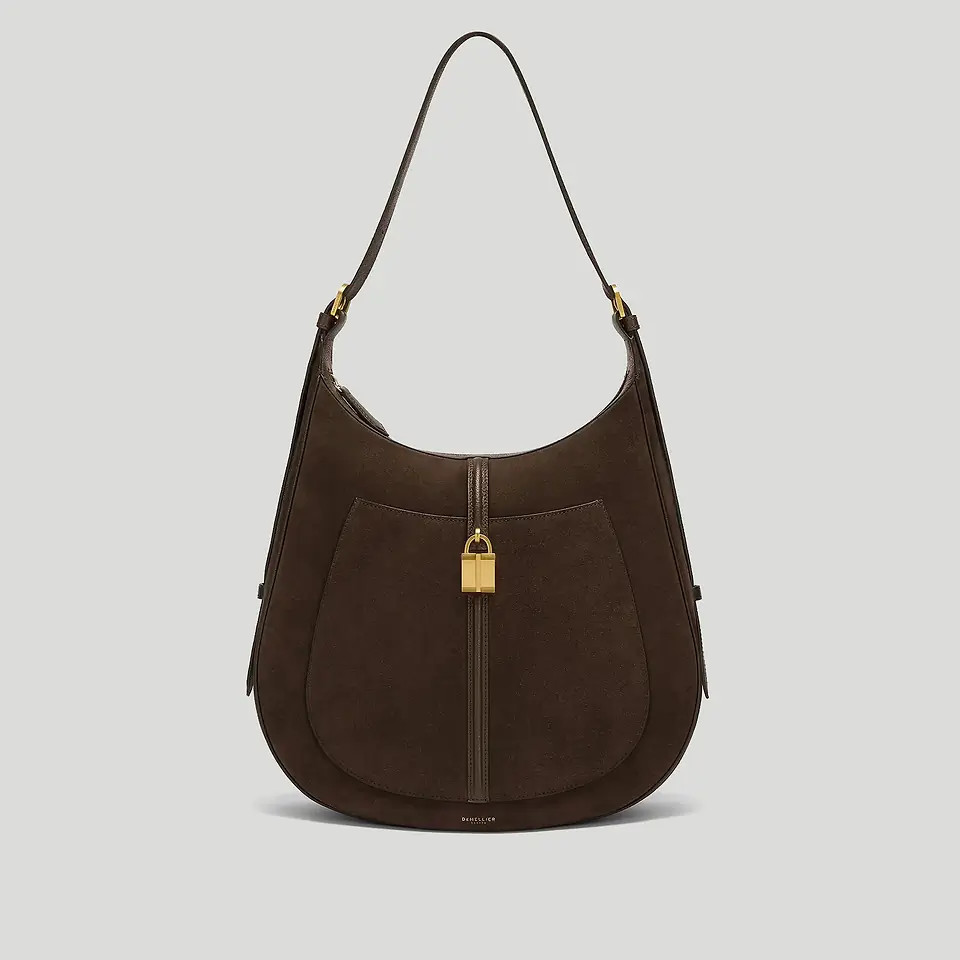 The Siena Hobo | Mocha Suede & Mocha Small Grain | DeMellier | DeMellier
