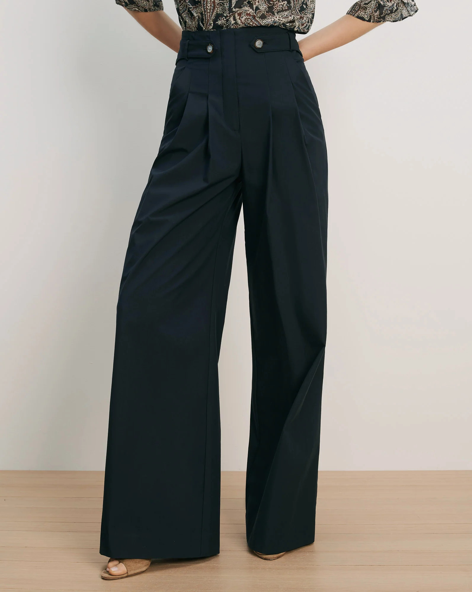 Allman Wide-Leg Pant in Navy | Veronica Beard | Veronica Beard
