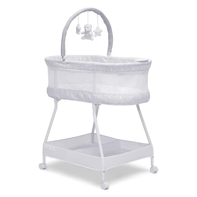 Delta Children Curve Bassinet, White/Grey | Amazon (US)