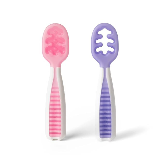 NumNum Pre-Spoon GOOtensils | Baby Spoon Set (Stage 1 + Stage 2) | BPA Free Silicone Self Feeding... | Amazon (US)