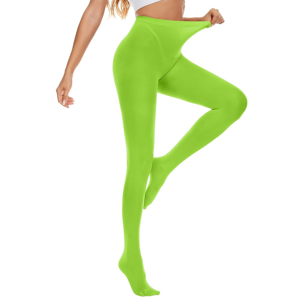 Tights for Women, 80D Semi Opaque High Waisted Pantyhose, Footed Run Resistant Dance Tights Stock... | Amazon (US)