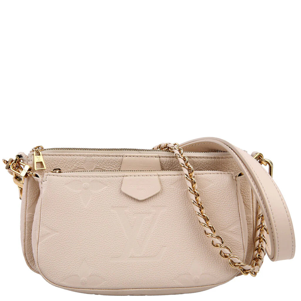 Multi Pochette Empreinte Cream | Keeks Designer Handbags